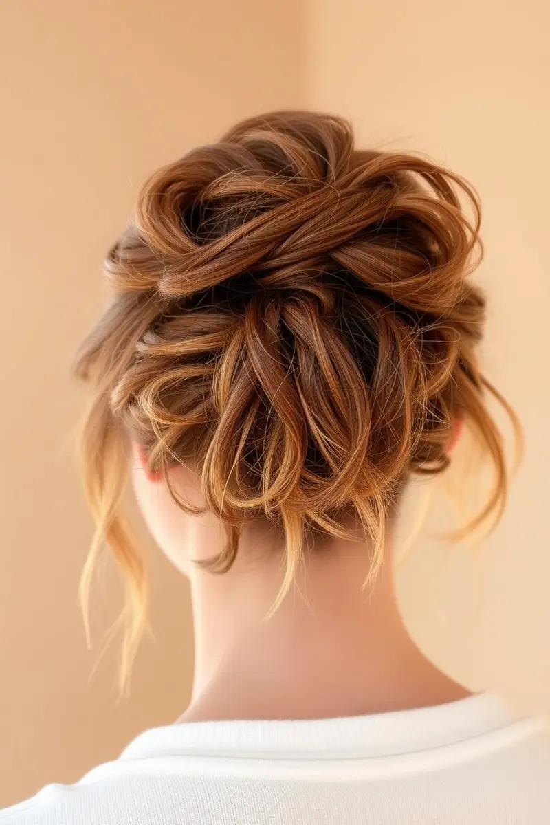 2. Effortless Messy Bun Updo