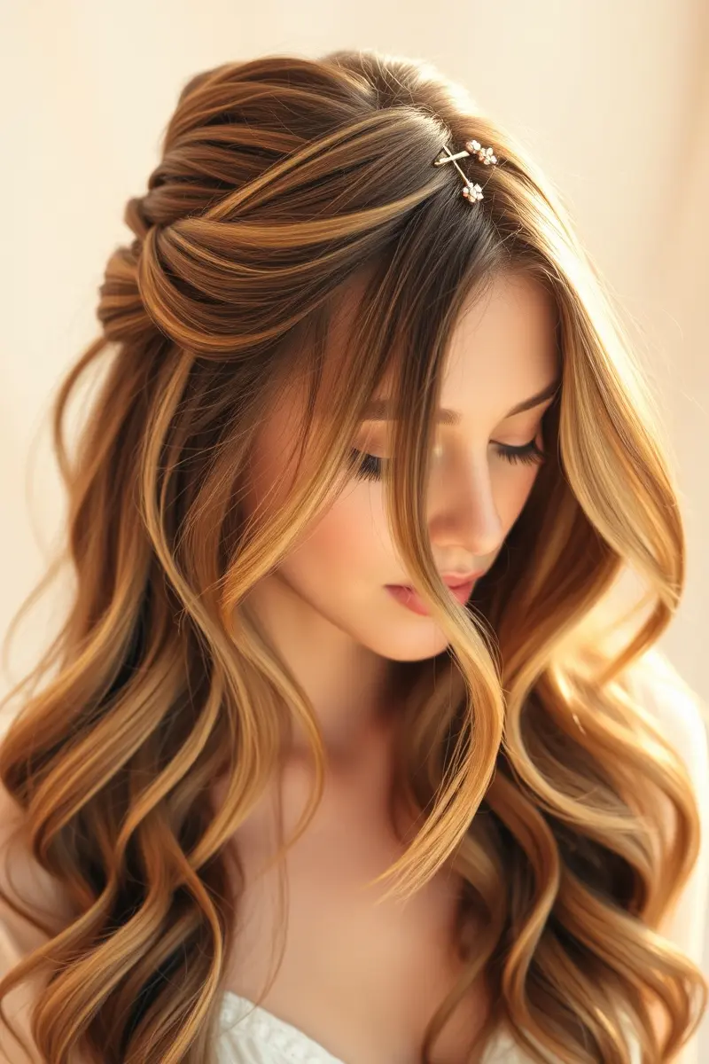 2. Romantic Half-Up, Half-Down Styles