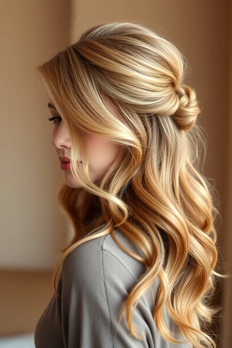 3. Delicate Half-Up, Half-Down Styles
