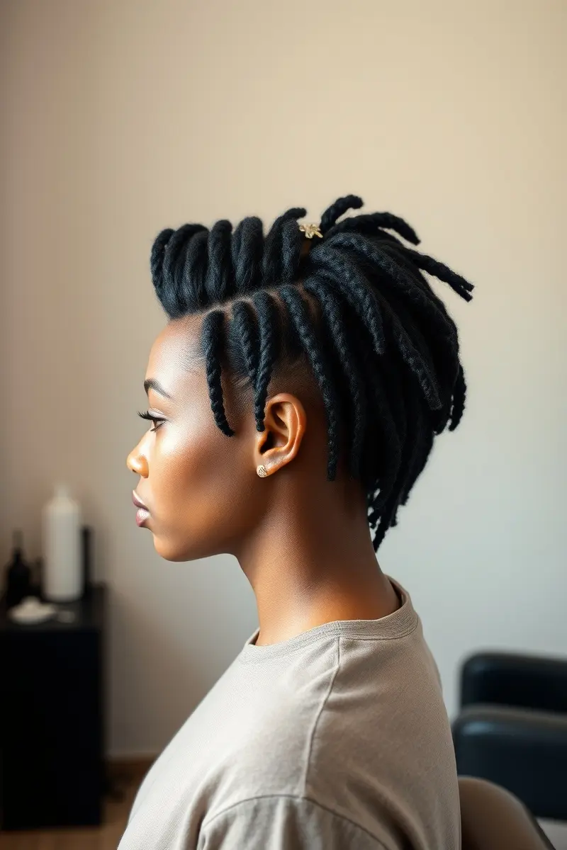 5. Edgy Faux Hawk Locs