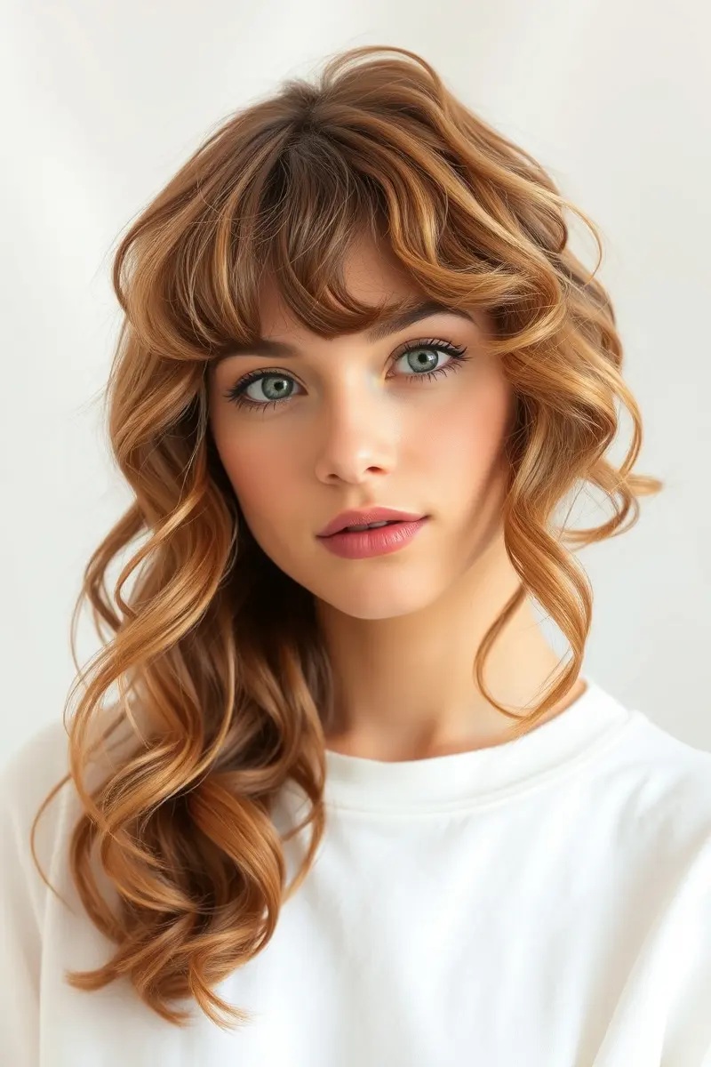 5. Playful Curly Bangs