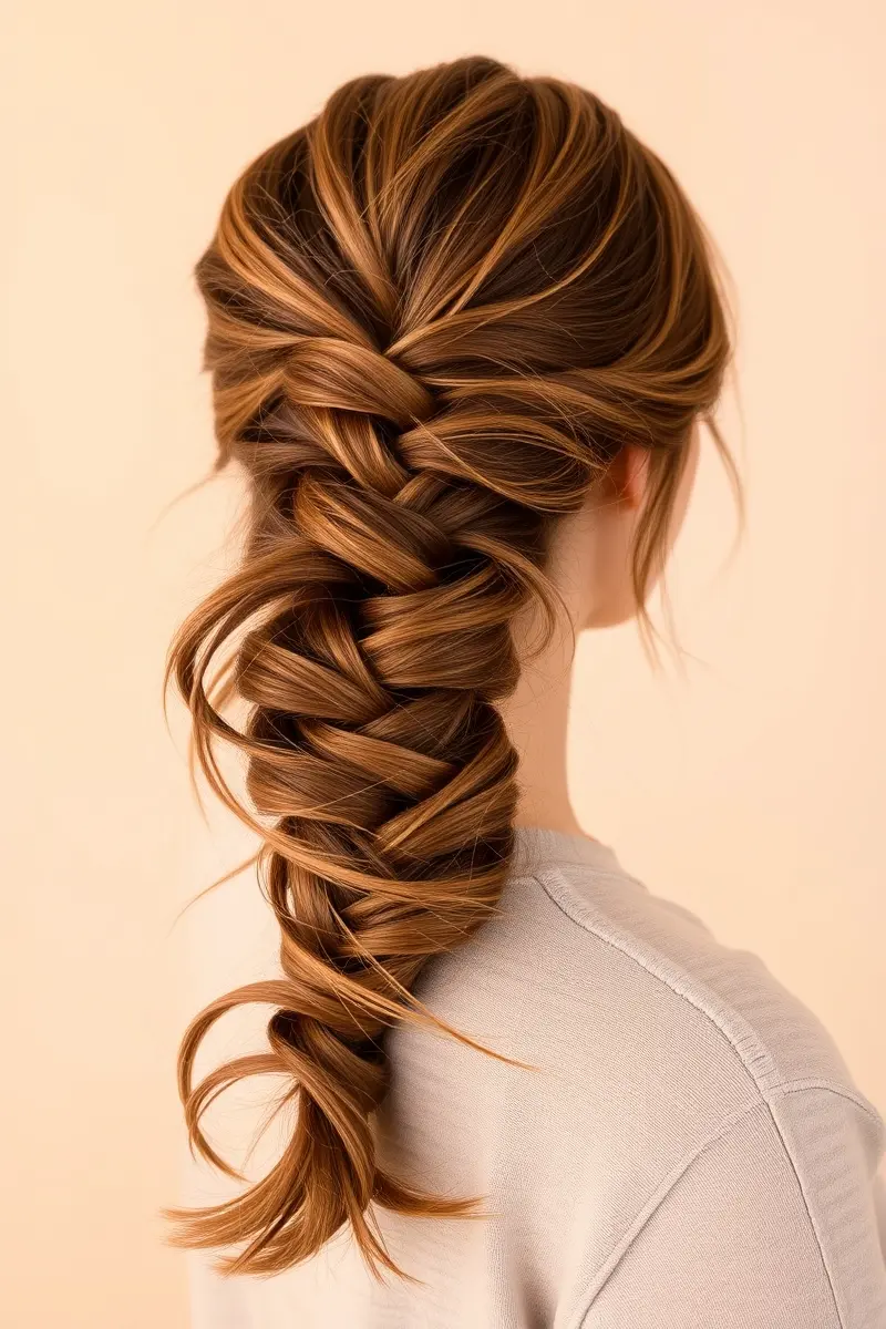 9. Fishtail Braid Updo