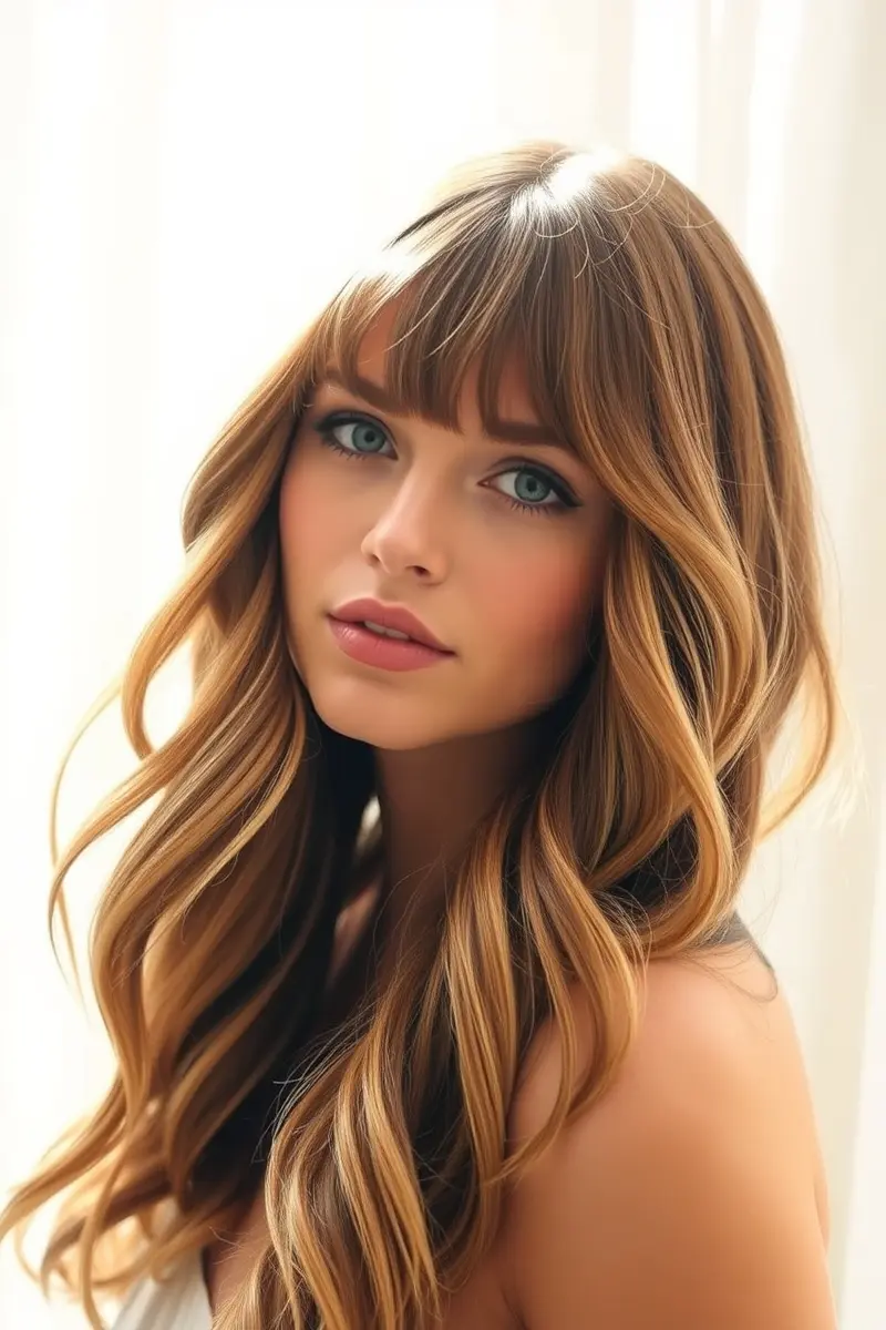 9. Wavy Hair with Bangs/Fringe