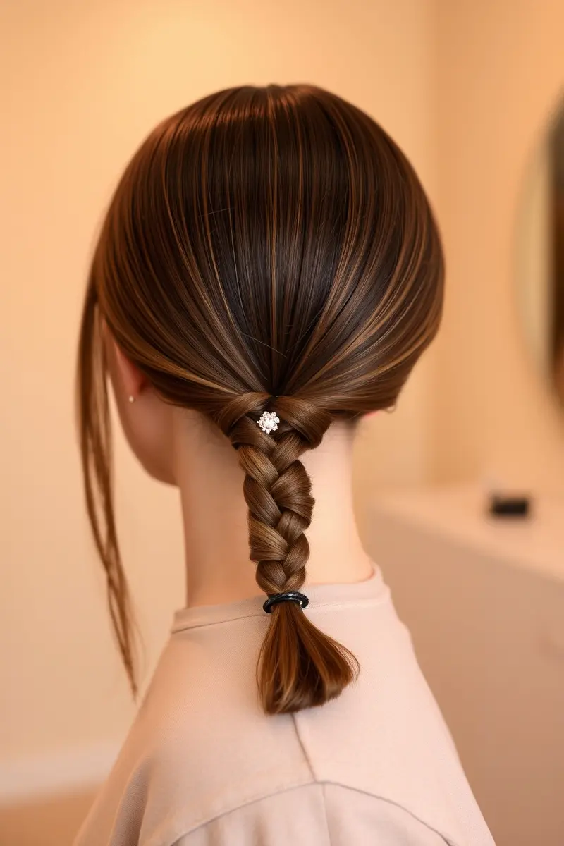 Idea 12: Sleek Low Ponytails with Accent Braids