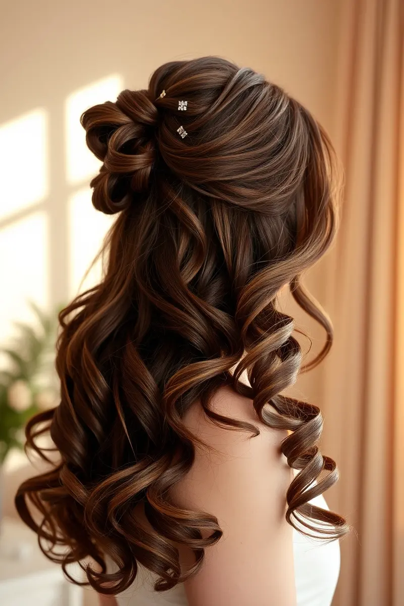 Idea 2: Romantic Half-Up, Half-Down Curls