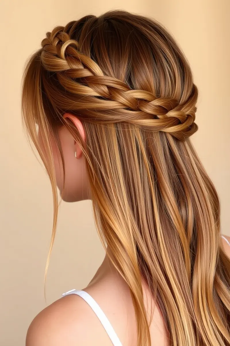 Idea 4: Braided Crown or Halo Braid