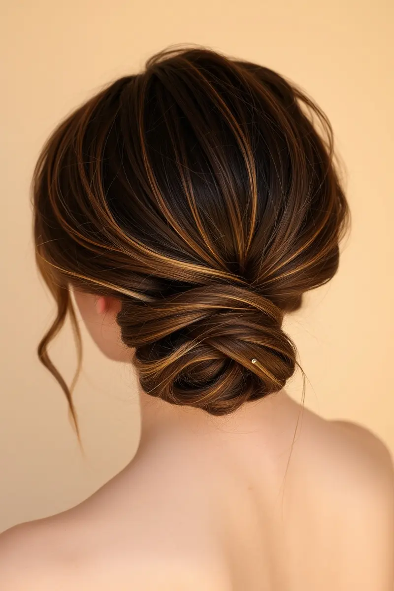 Idea 6: Messy Chic Low Bun with Face-Framing Tendrils