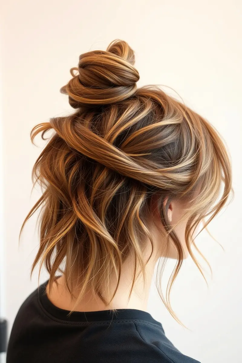 Messy Buns with Intentional Flyaways