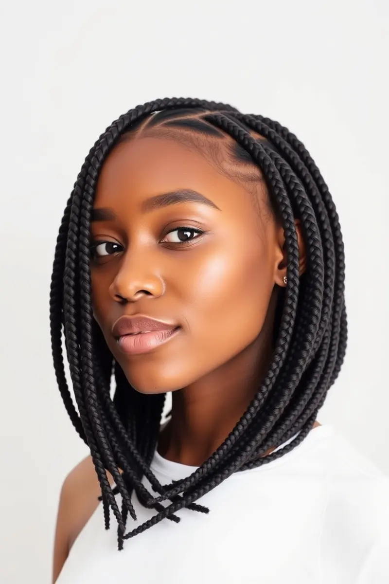 Triangle Part Box Braids