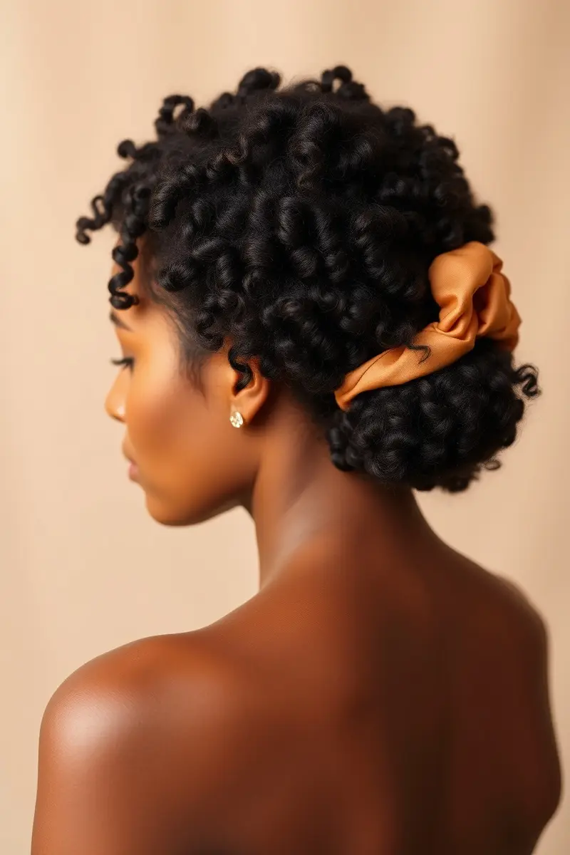 10. Textured Low Bun (Natural Hair)