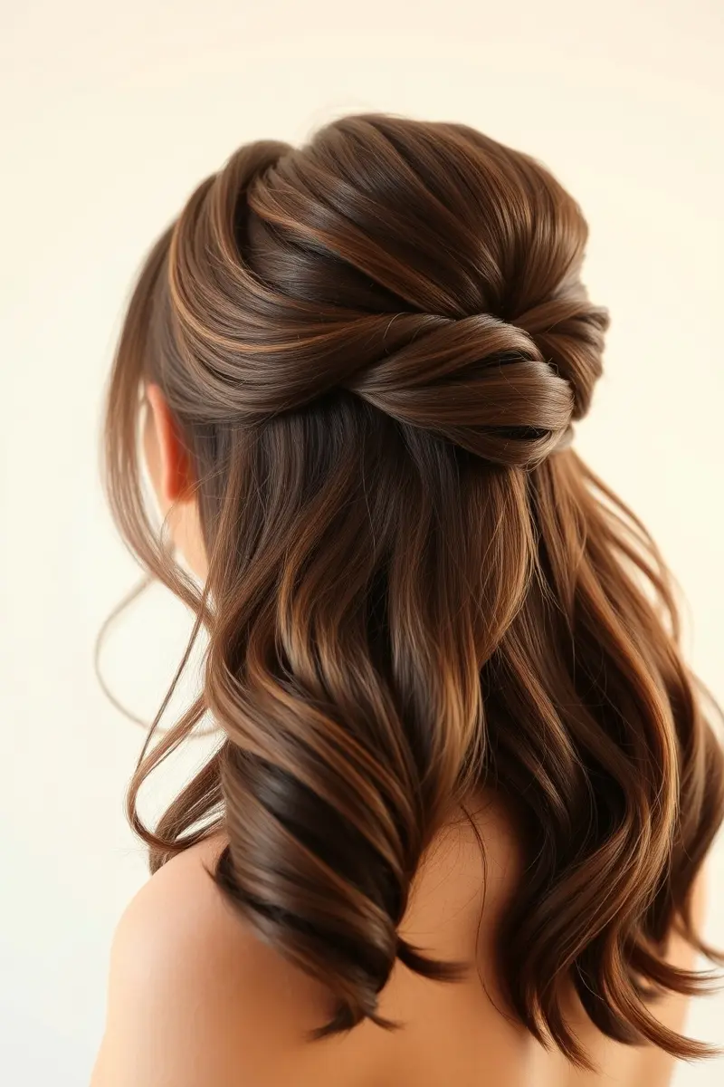 Voluminous Half-Up, Half-Down: Graceful and Refined