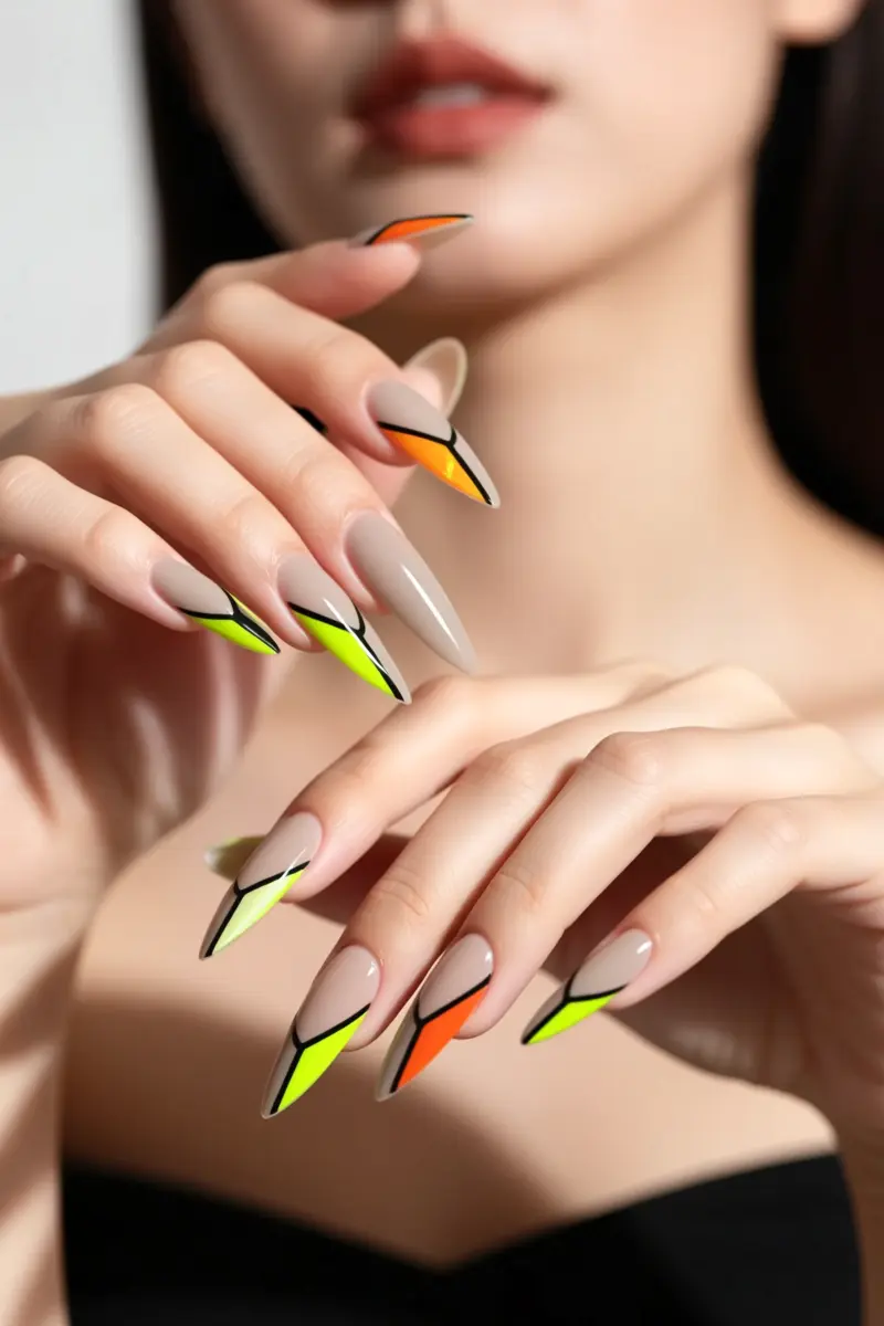 1. Geometric Glam: Sharp Angles and Bold Lines
