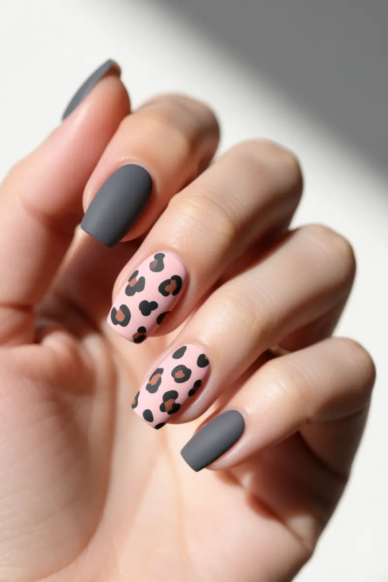 1. Sophisticated Leopard: Matte & Negative Space