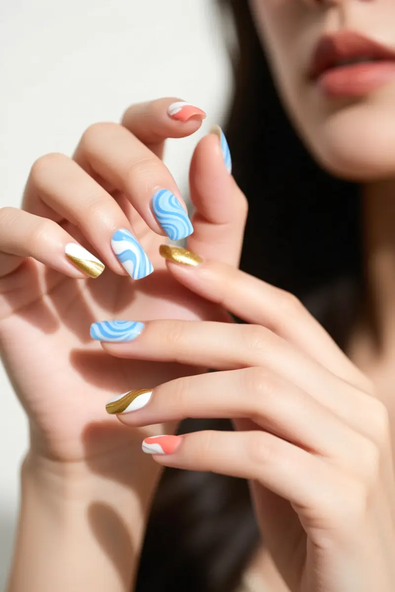 10. Swirls and Abstract Baby Blue Art