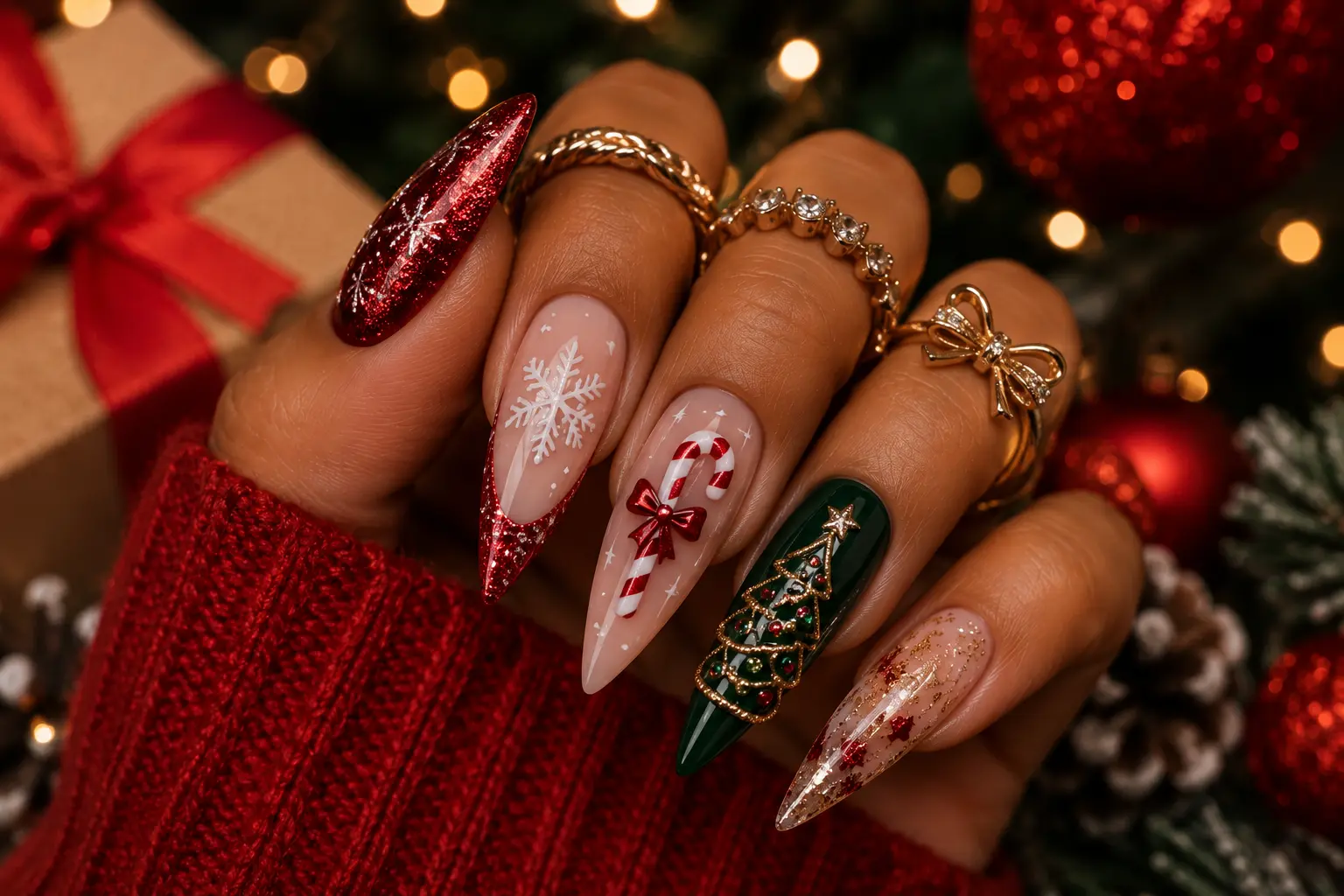 12 Baddie Christmas Nail Statement Sets That Steal Every Party!