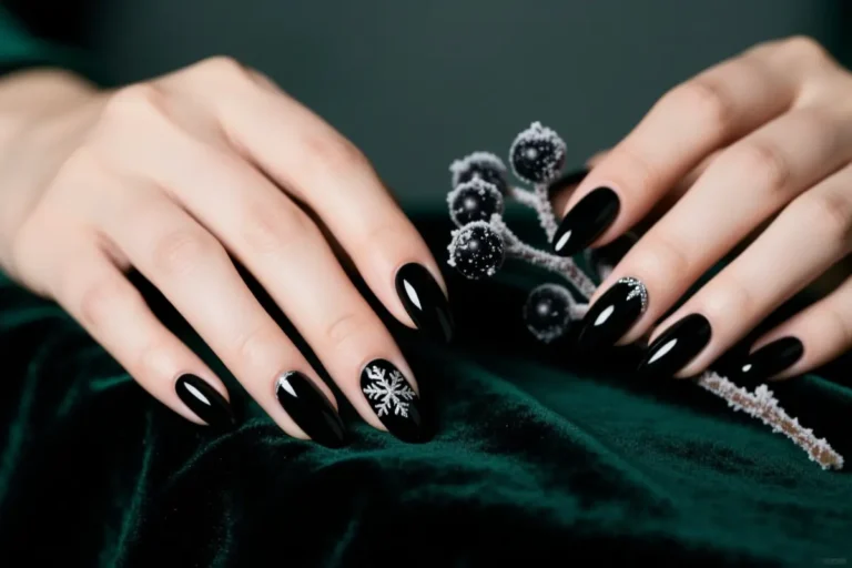 12 Chic Black Christmas Nail Designs: Moody & Party-Ready Ideas