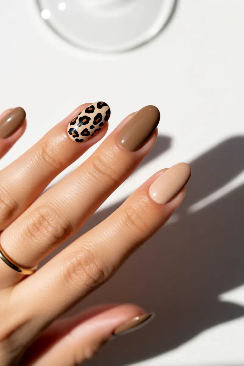 12. Accent Nail Animal Print: A Pop of Wild