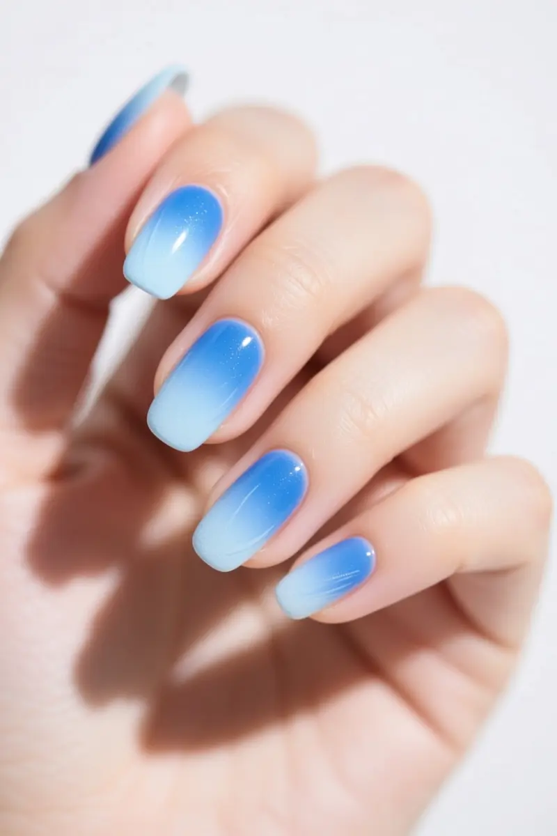 3. Dreamy Baby Blue Ombre Nails
