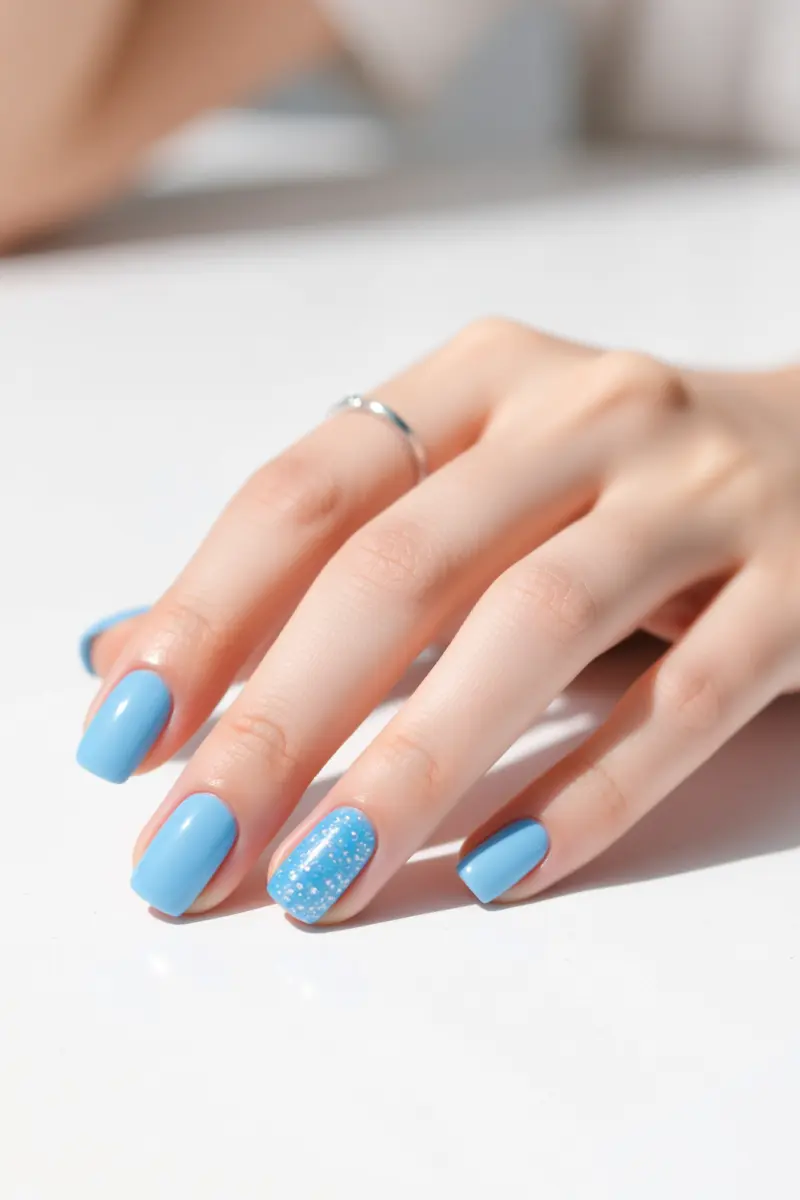 4. Glittering Baby Blue Accents