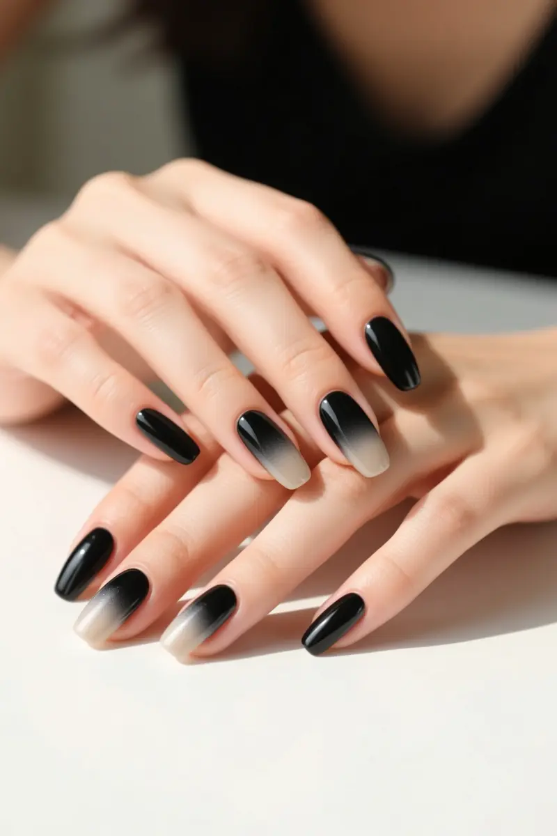 5. Edgy Black Ombre Designs