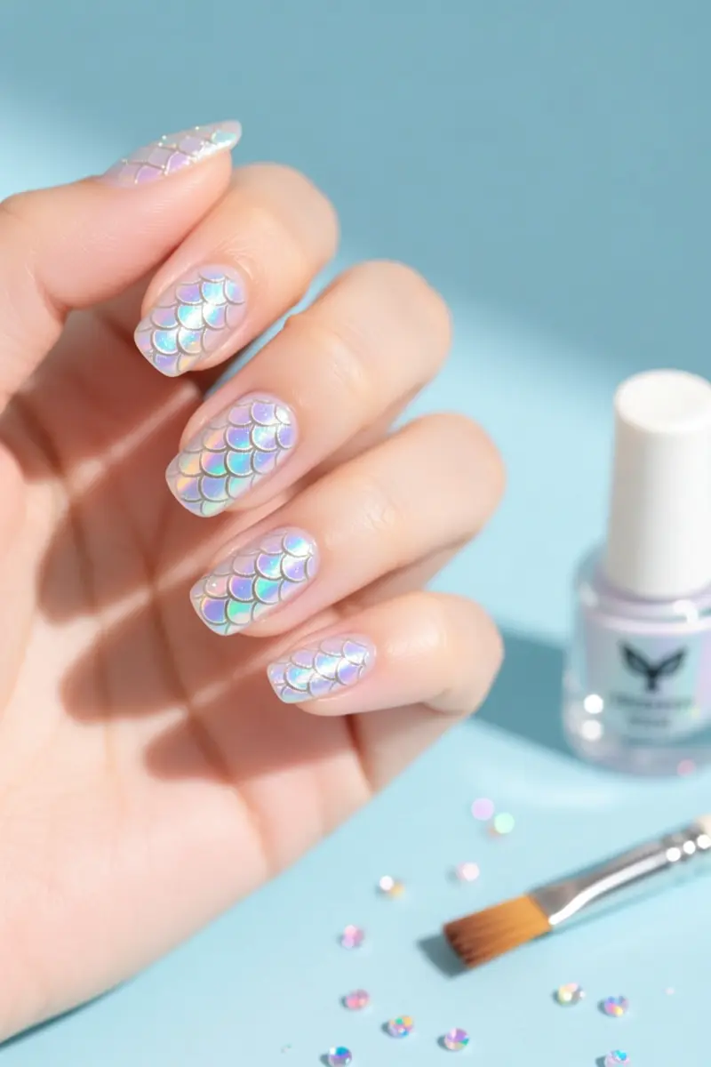 6. Mermaid Scales (Glitter & Iridescent)