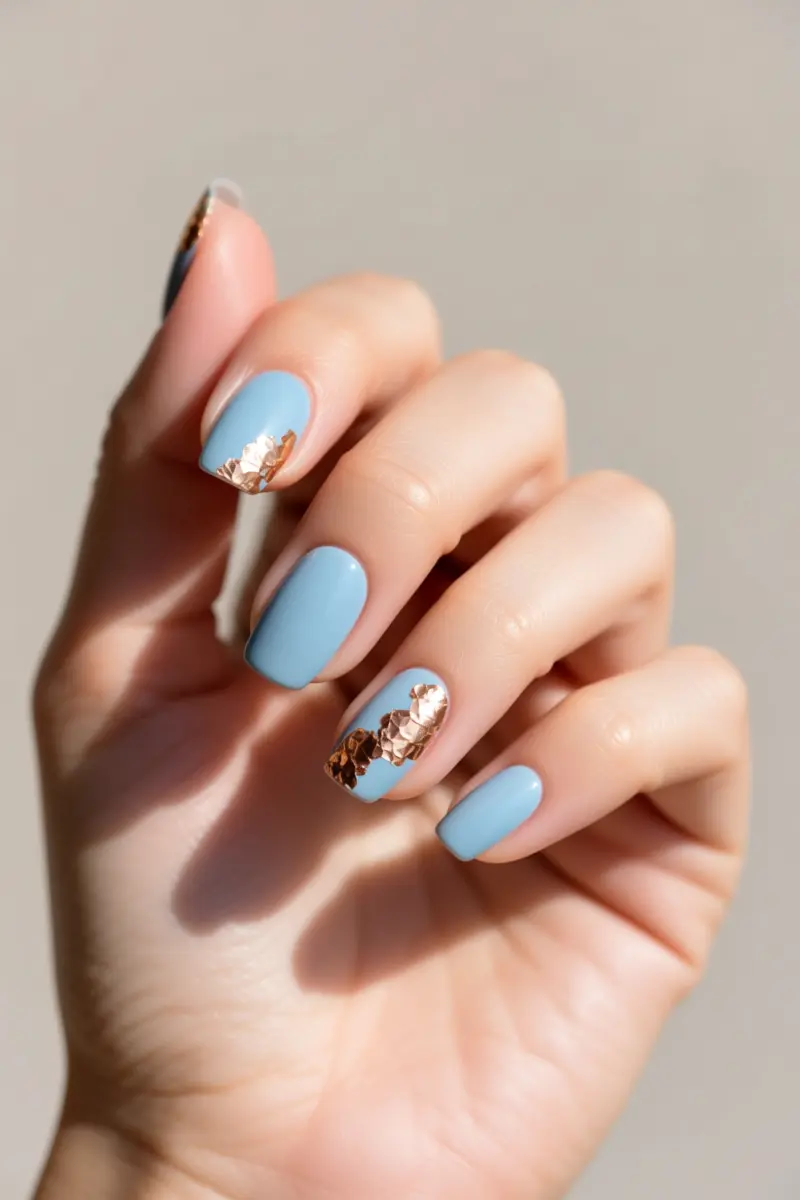 7. Elegant Baby Blue with Gold/Silver Foils