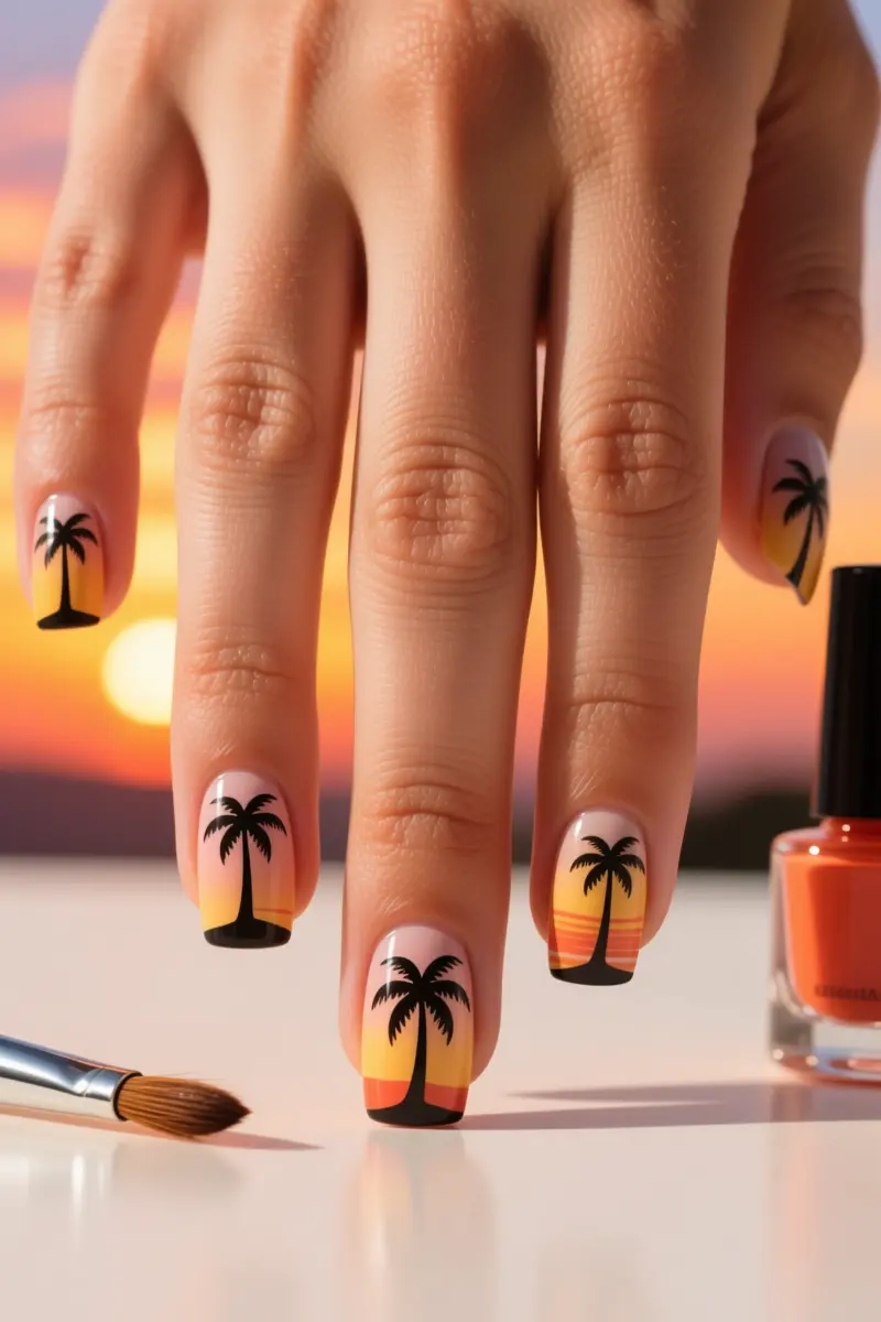 7. Palm Tree Silhouettes