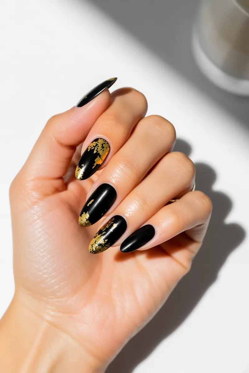 7. Striking Black with Metallic Foils
