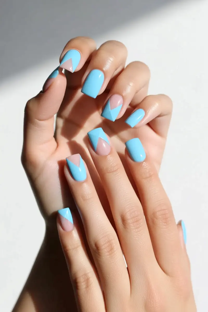 8. Modern Geometric Baby Blue Patterns