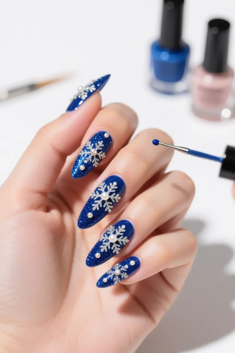 8. Snowflake Bling: Intricate & Icy Embellishments