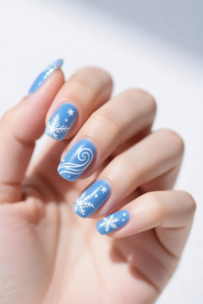 9. Shimmering Sky Blue with White Details