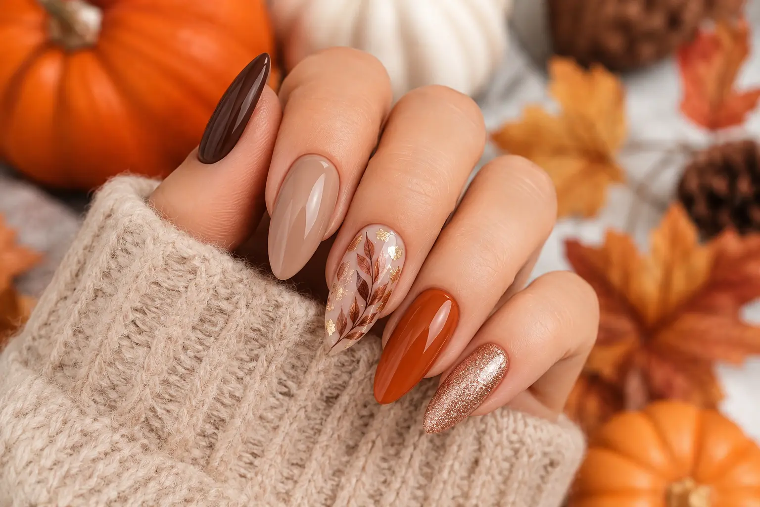 Almond Fall Nails 15 Stunning Ideas For A Chic Seasonal Look