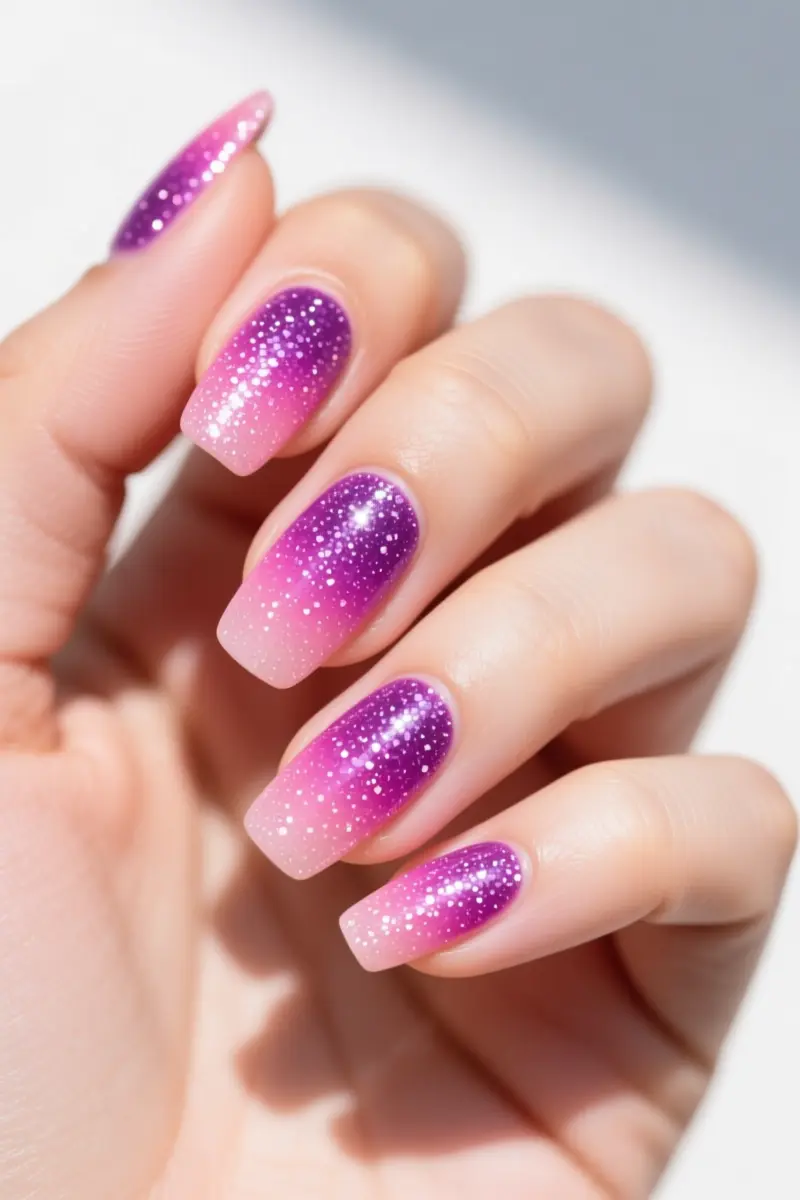 Idea 9: Gradient Glitter Ombré Nails