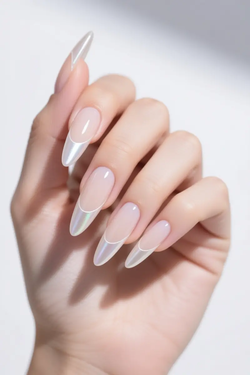 1. Sheer Milky Nude Ballerina Nails