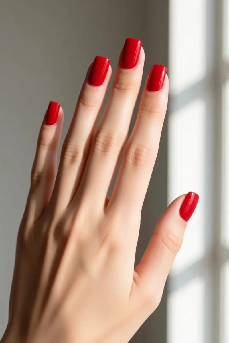 1. Short Square Classic Crimson