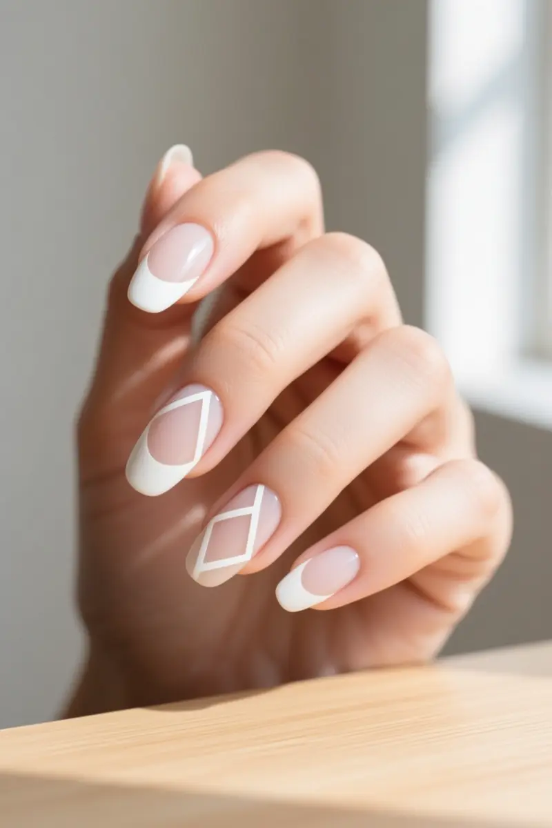 10. Milky Negative Space Minimalist Ovals