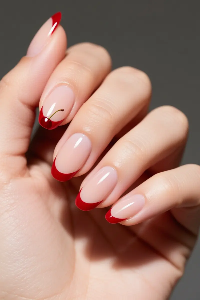 10. The Micro-French Cherry Tip