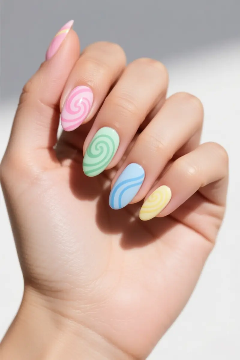 3. Retro Pastel Swirls for Spring