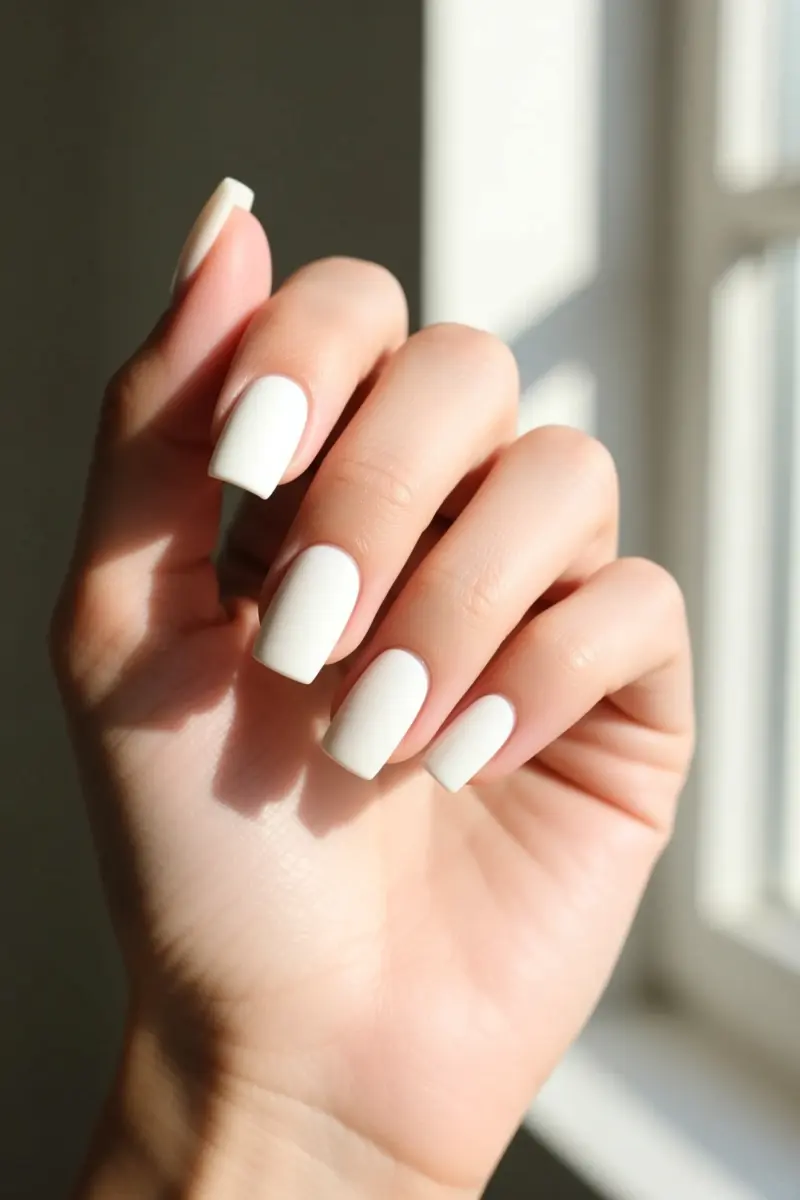 3. Short Square Milky White