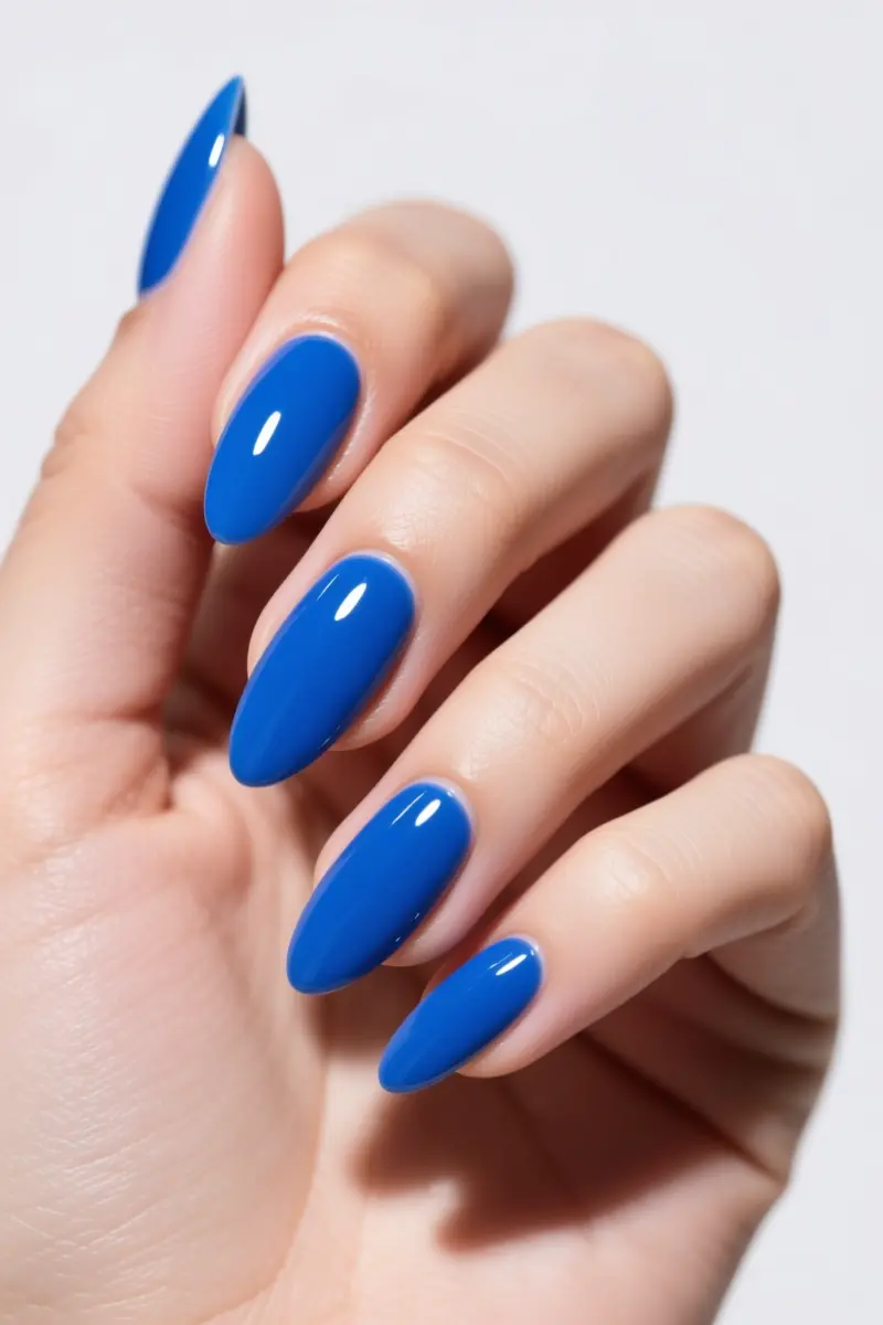 4. High-Gloss Cobalt Blue Ballerina Nails