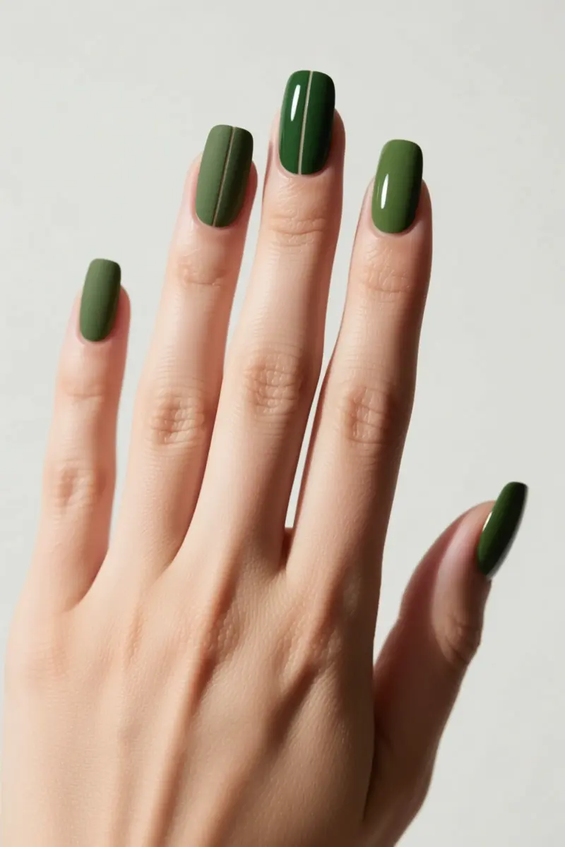 4. Hunter Green Matte and Glossy Contrast