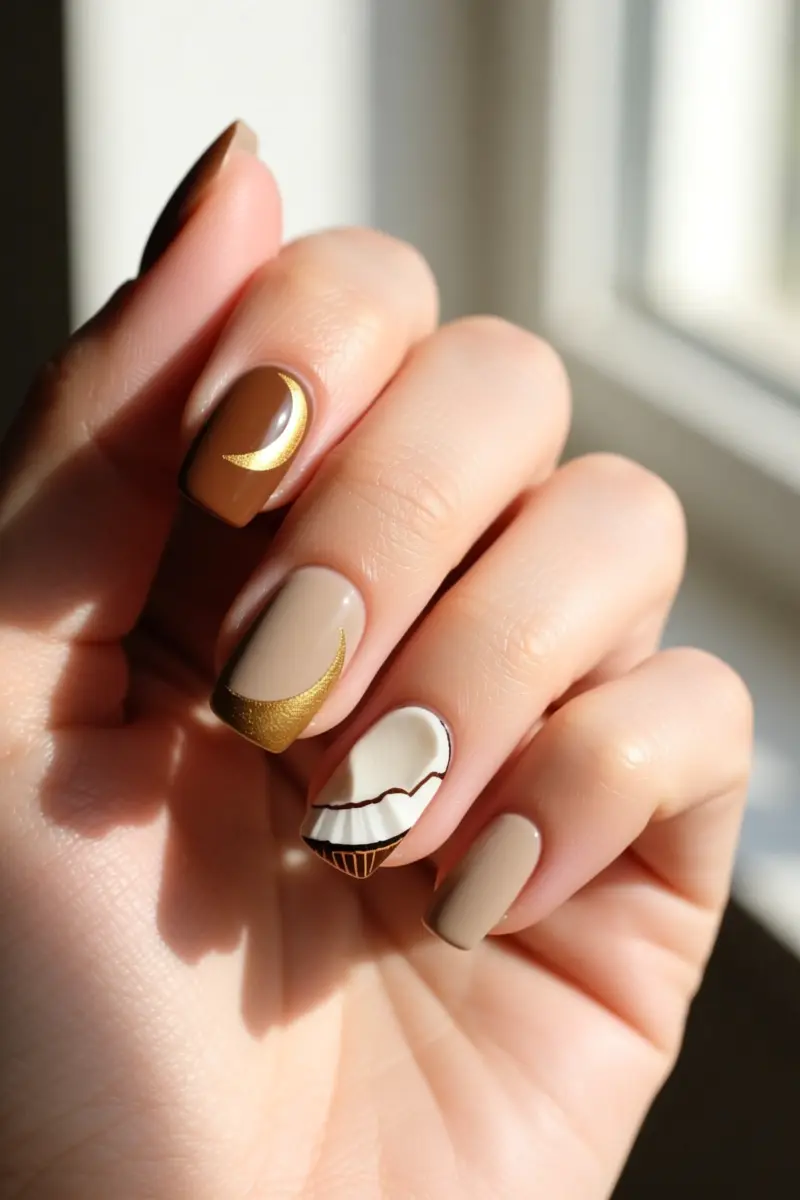 6. Contrasting Half-Moon Accents