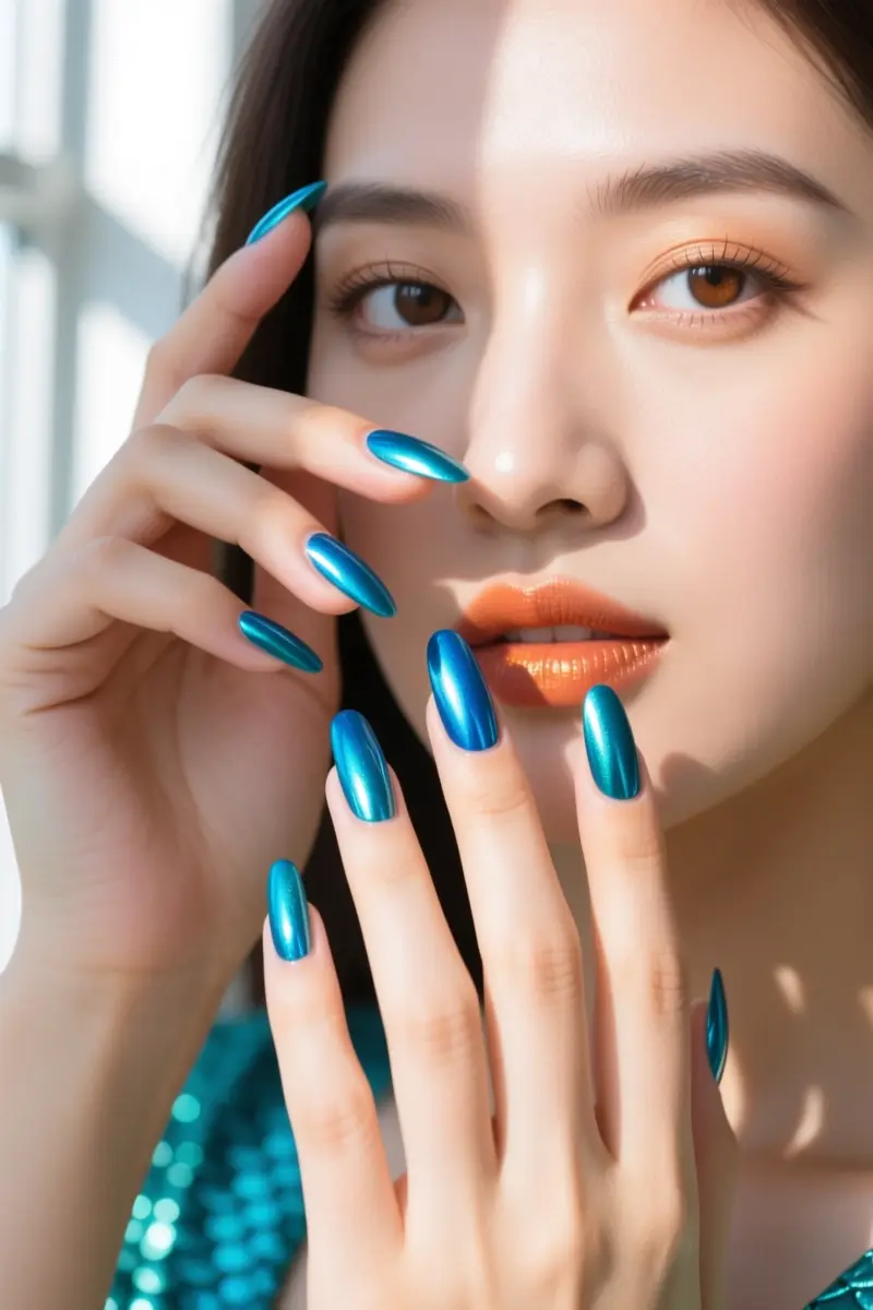 6. Teal-Blue Mermaid Shift Chrome