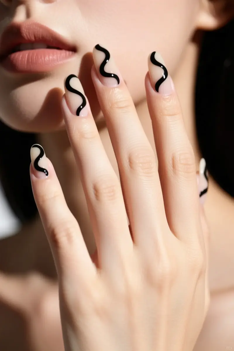 7. Abstract Organic Black Lines on Neutral