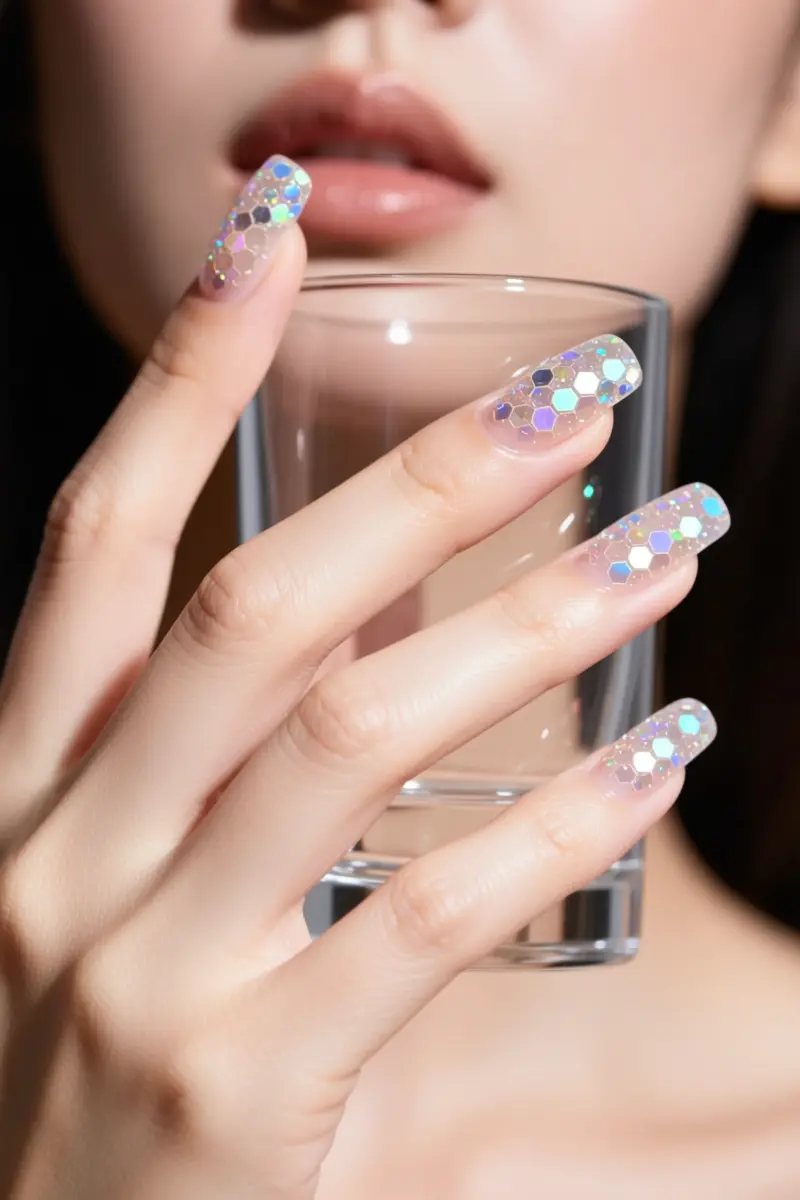 7. Encapsulated Chunky Glitter and Jelly Polish