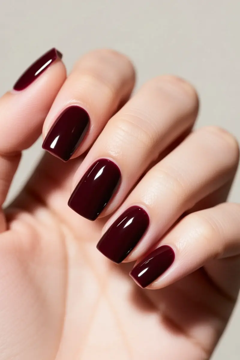 7. Short Square Deep Bordeaux