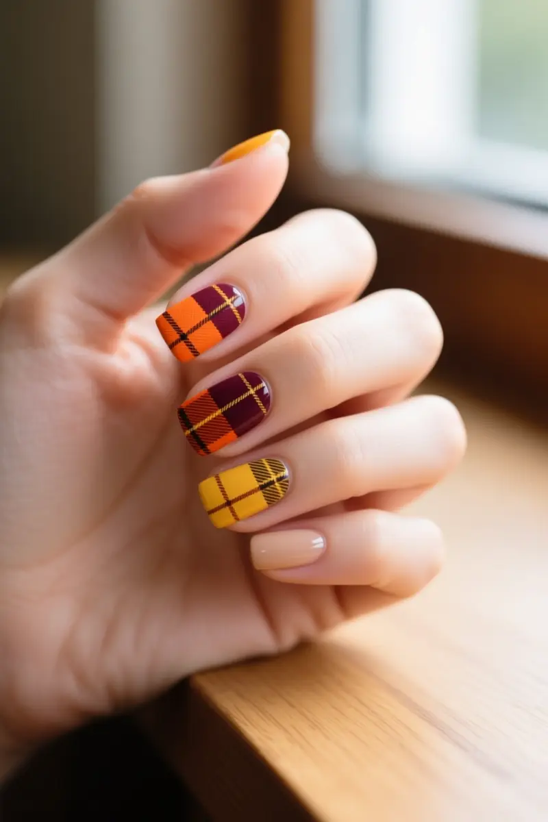 8. Academic Plaid Accents