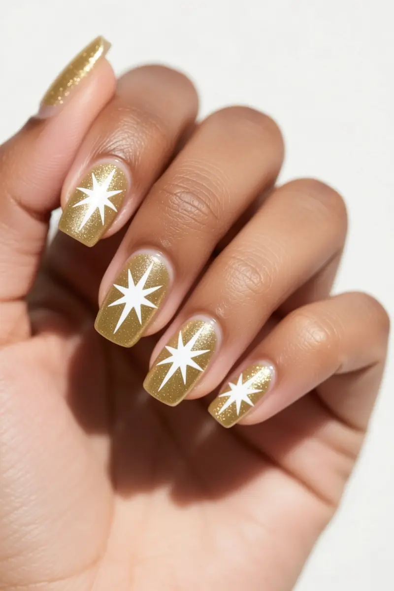 8. Champagne Shimmer and Starburst Accents