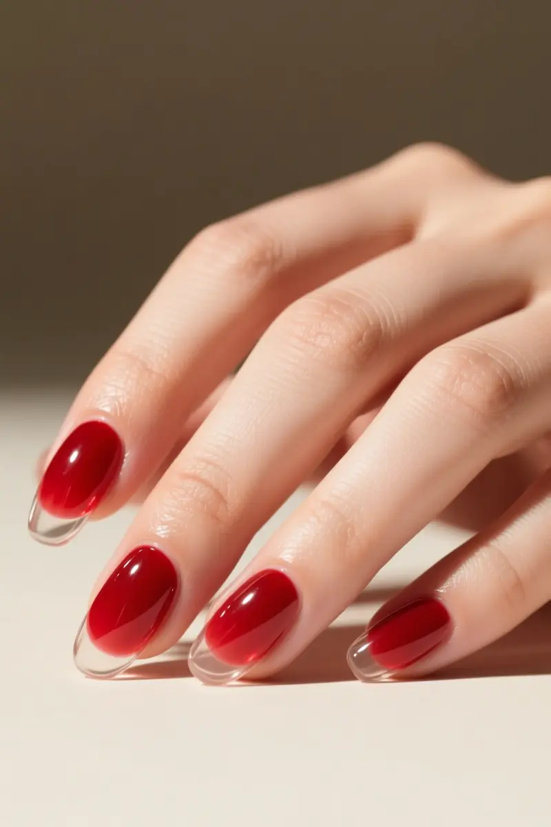 8. Glass Jelly Cherry Nails