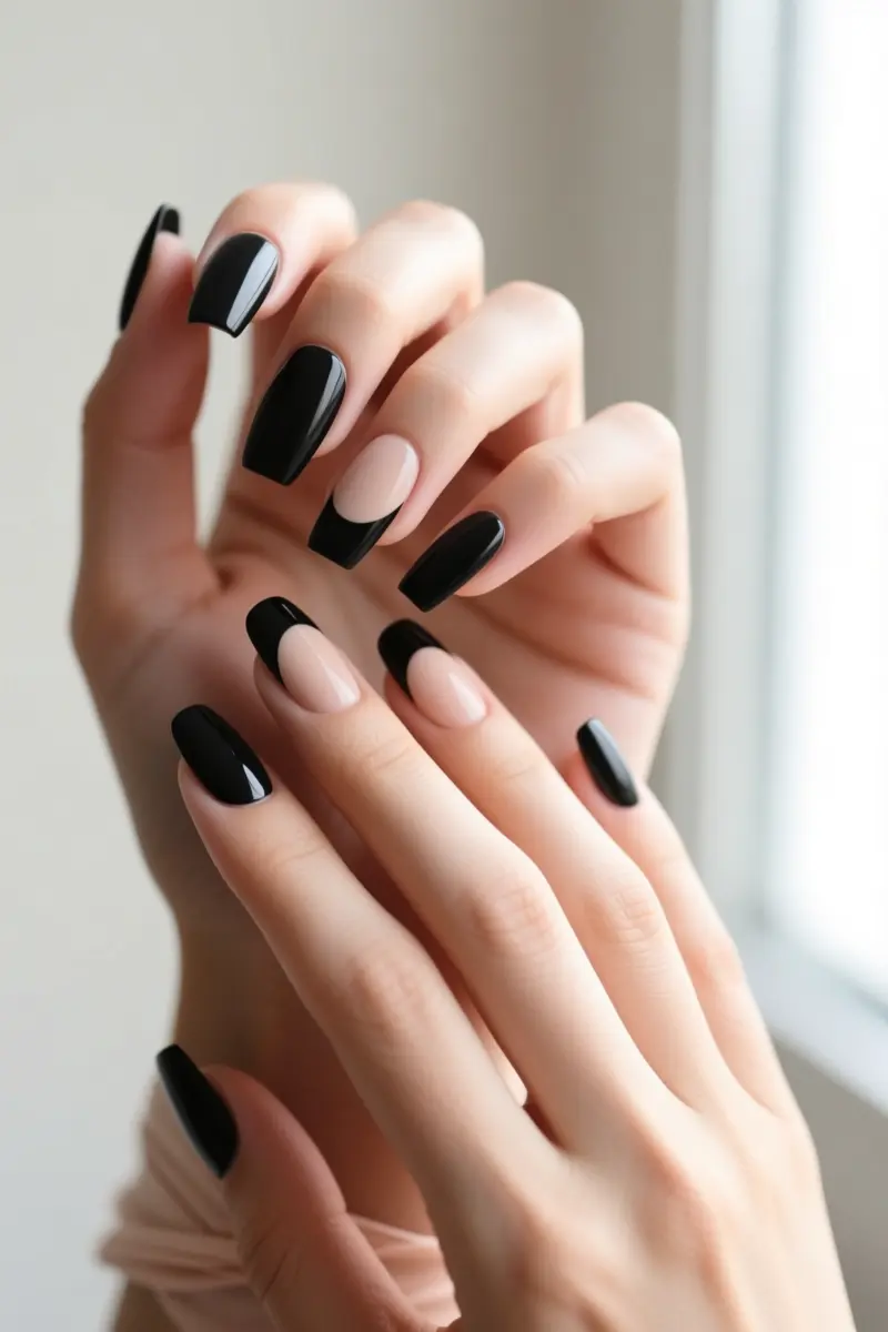8. Matte Black and Nude Negative Space